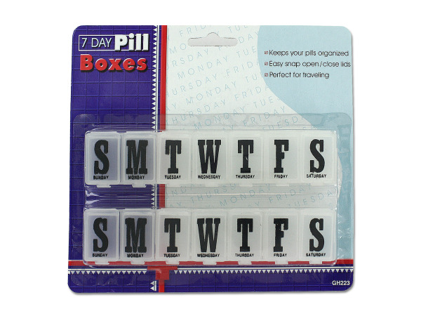Case of 24 - 7 Day Pill Boxes Set