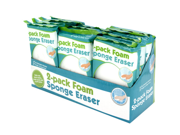 Case of 12 - Foam Sponge Eraser Cleaning Pads Counter Top Display