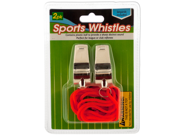 Case of 12 - Sports Whistles with Lanyards