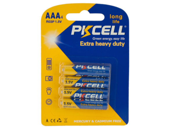 Case of 24 - PKCELL Heavy Duty AAA Batteries