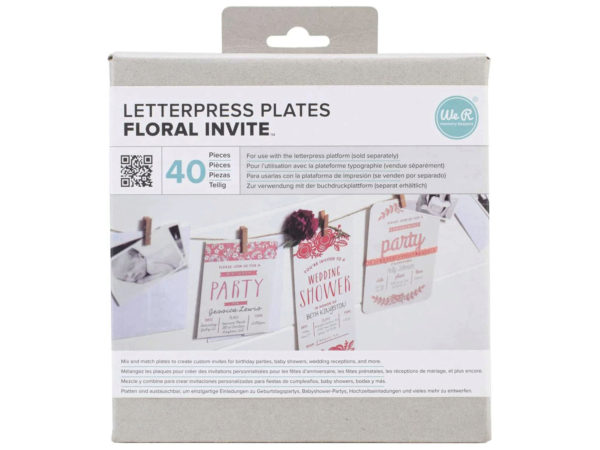 Case of 6 - WE-R 40 Piece Floral Invite Themed Letterpress Plates