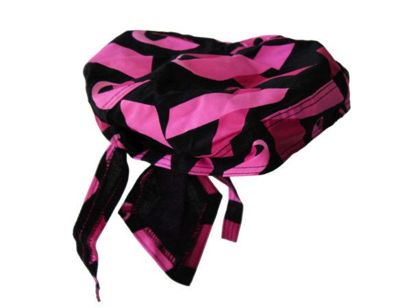 Case of 36 - Pugs Womens Headwrap with Cancer Ribbon