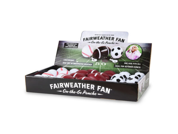 Case of 24 - Fairweather Fan On the Go Poncho in Countertop Display