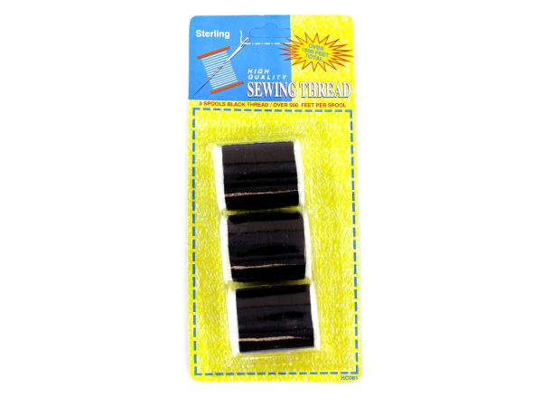 Case of 24 - Black Sewing Thread Set