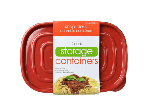 Case of 6 - 2 Pack Plastic Rectangular Food Container