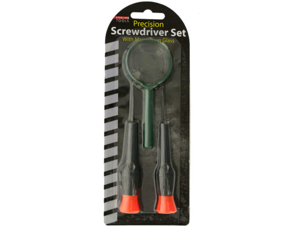 Case of 16 - Precision Screwdriver Set with Magnifying Glass