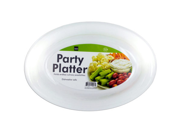 Case of 16 - White Plastic Party Platter