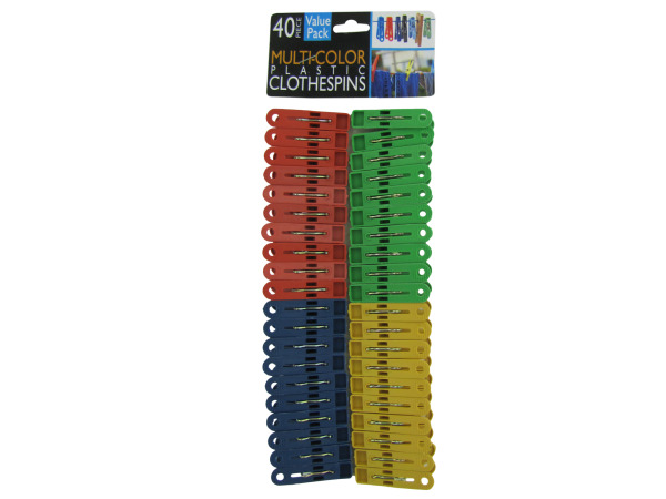 Case of 24 - Multi-Colored Plastic Clothespins