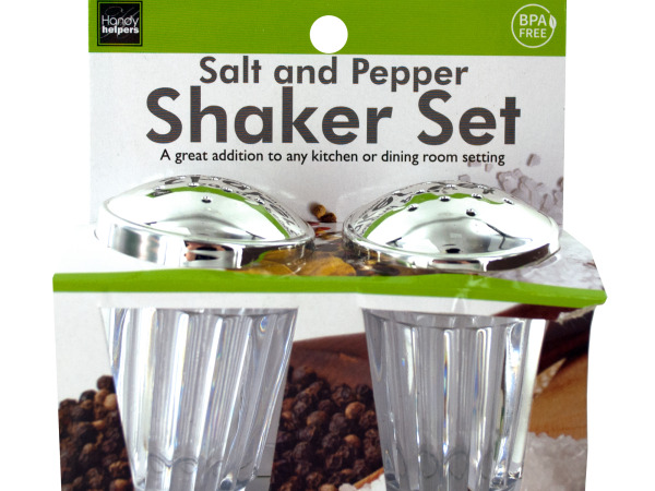 Case of 12 - Crystal Look Salt & Pepper Shaker Set