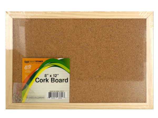 Case of 12 - Wood Framed Cork Board