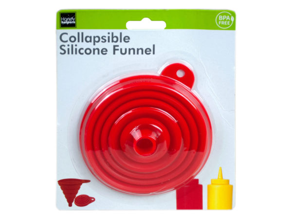 Case of 12 - Collapsible Silicone Funnel