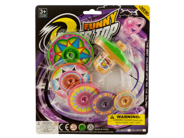Case of 24 - Super Spinning Top Toy with Extra Colorful Discs