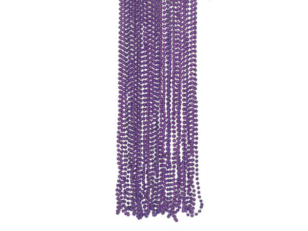 Case of 36 - 4 Pack Purple Metallic Bead Necklaces