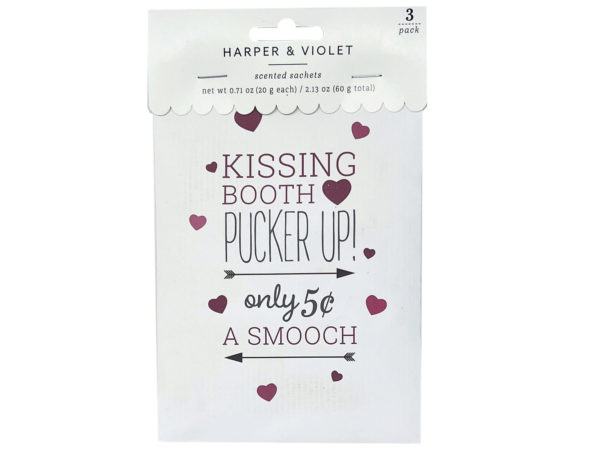 Case of 18 - 3 Pack Kissing Booth Scented Paper Satchets
