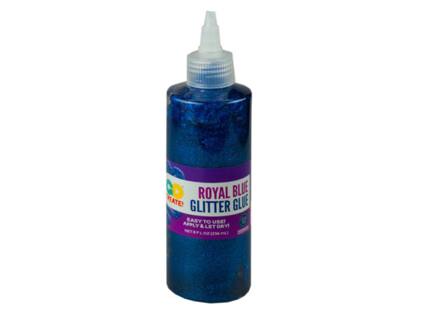 Case of 24 - 8oz Royal Blue Glitter Glue