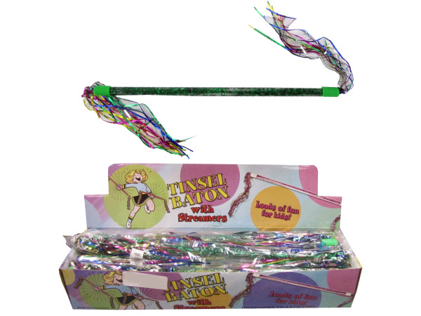 Case of 24 - Tinsel Baton with Streamers Countertop Display