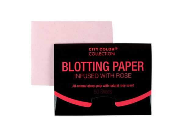 Case of 24 - blotting paper infused with rose in countertop display
