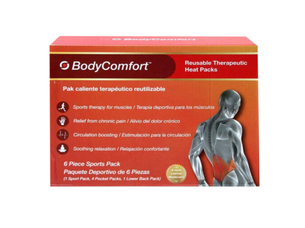 Case of 4 - BodyComfort 6 Pack Reusable Therapeutic Heat Packs
