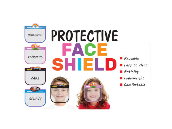 Case of 16 - Child's Face Shield 4 Asst