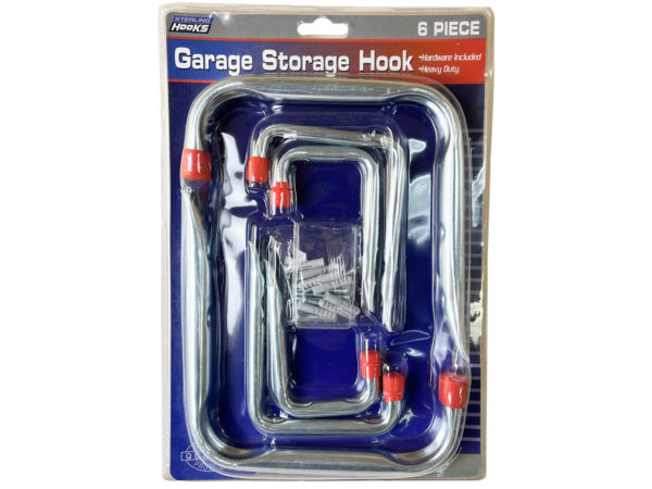 Case of 2 - 6 Pack Steel Storage Hooks
