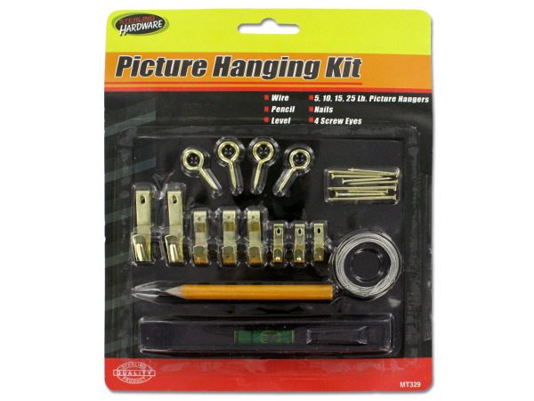 Case of 25 - Picture Hanging Kit with Level