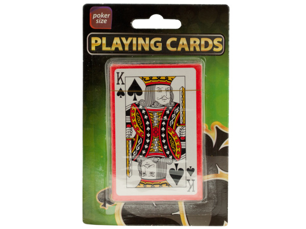 Case of 24 - Plastic Coated Poker Size Playing Cards