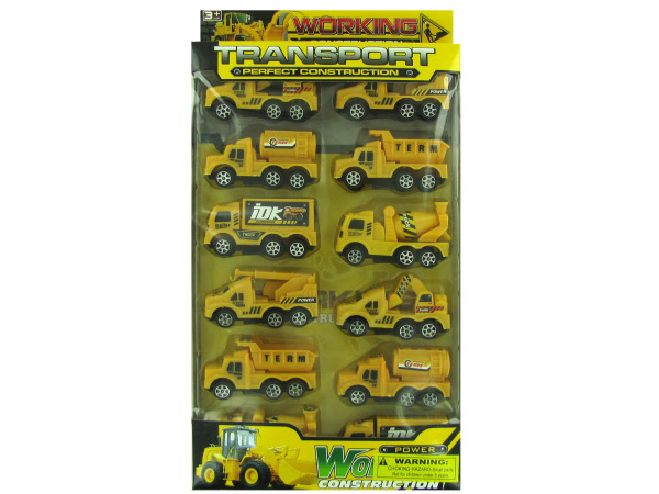 Case of 4 - Construction Truck Toy Set