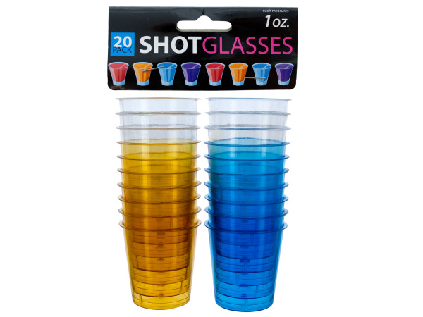 Case of 24 - 1 oz. Clear Plastic Shot Glasses