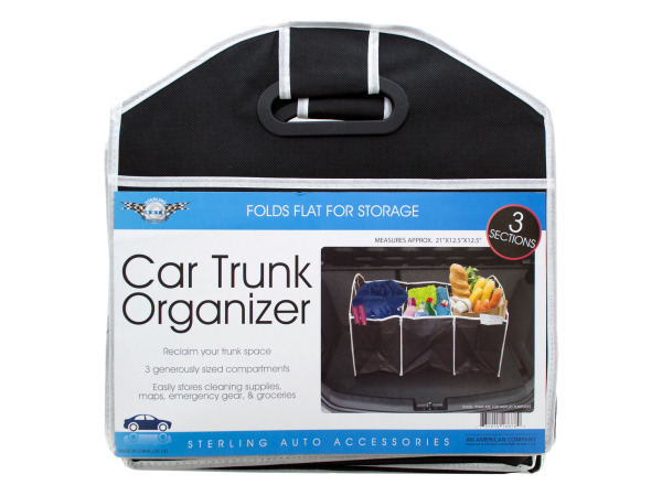 Case of 4 - Three Section Auto Trunk Organizer