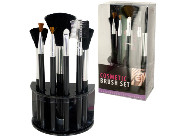 Case of 4 - Cosmetic Brush Set With Stand