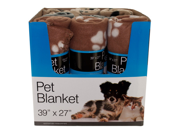Case of 9 - Paw Print Pet Blanket Countertop Display
