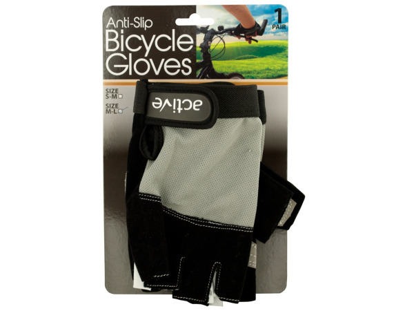 Case of 2 - Anti-Slip Bicycle Gloves with Breathable Top Layer