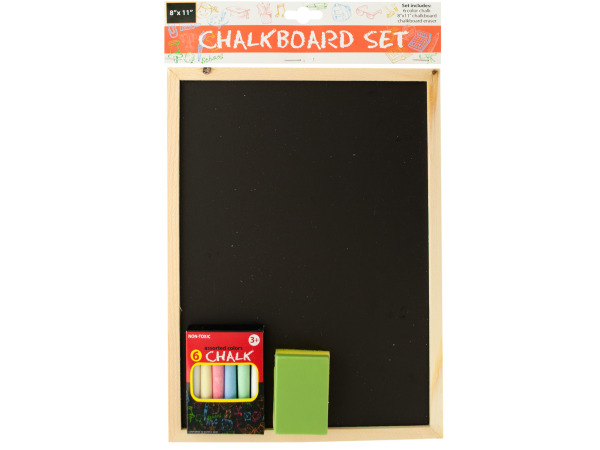 Case of 6 - Wooden Chalkboard Set