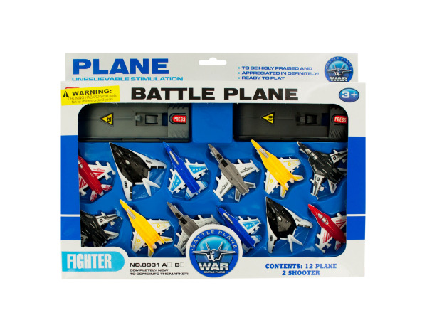 Case of 4 - Toy Jet Fighter Planes with Launch Pads Set