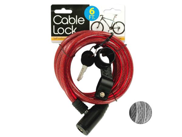 Case of 4 - Self Coiling Bicycle Cable Lock with Two Keys