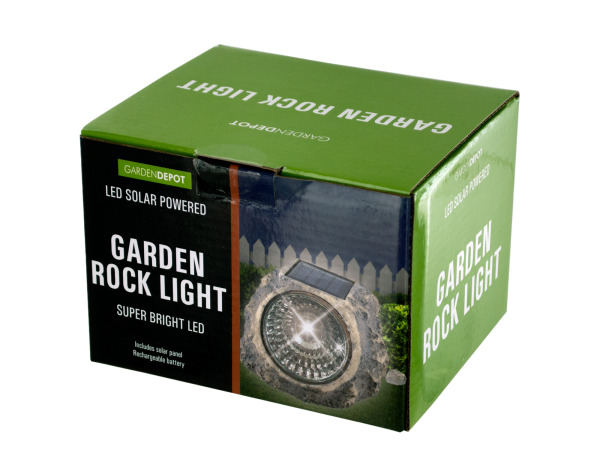 Case of 1 - Solar Powered LED Garden Rock Light