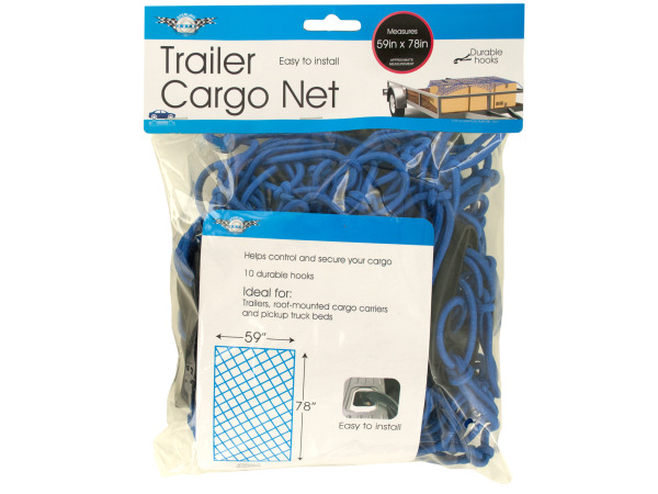 Case of 1 - Trailer Cargo Net with Hooks