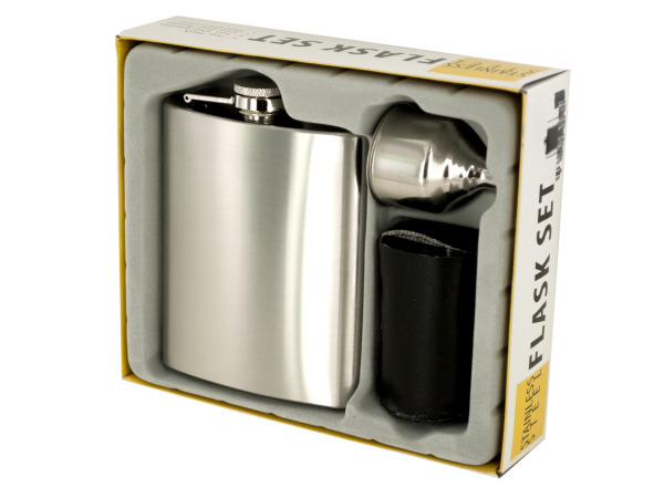 Case of 1 - 7 oz. Stainless Steel Flask Set