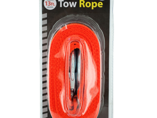 Case of 4 - Nylon Tow Rope with Metal Hooks