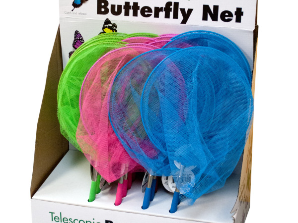 Case of 24 - Telescopic Butterfly Net Countertop Display