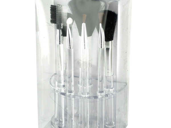Case of 4 - Clear Cosmetic Brush Set in Organizer