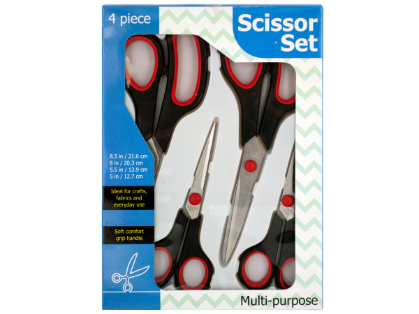 Case of 4 - Multi-Purpose Stainless Steel Scissor Set