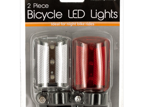 Case of 12 - Bicycle LED Lights Set