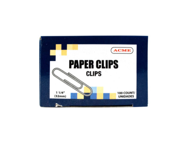 Case of 30 - 1.25" Paper Clips 100 Count