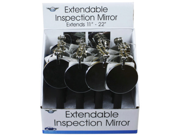 Case of 8 - extendable adjustable mirror in pdq