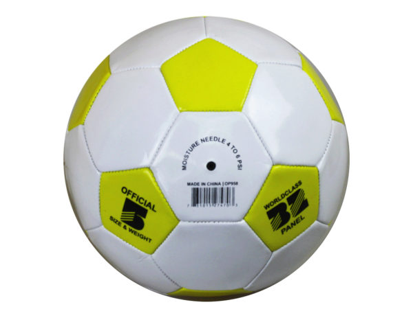 Case of 4 - Size 5 Yellow & White Soccer Ball