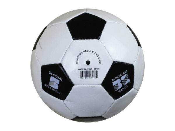 Case of 4 - Size 5 Black & White Soccer Ball