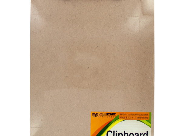 Case of 12 - Wooden Clipboard with Metal Clip