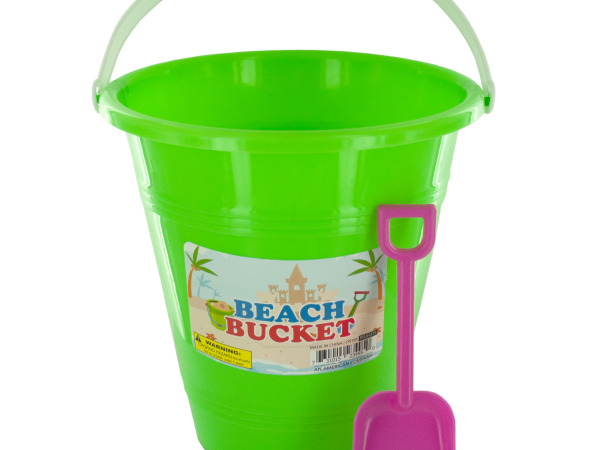 Case of 12 - Beach Bucket with Attached Shovel
