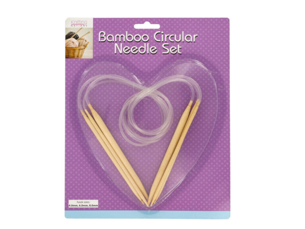 Case of 8 - Bamboo Circular Knitting Needle Set